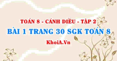 Bài 1 trang 30 Toán 8 Cánh Diều Tập 2